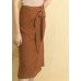 Button-Through Front Belt Tie Skirt